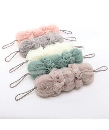 DIABO 2 Pack Long Bath Loofahs - Exfoliating Bath Sponge Shower Pouf with Rope Handles - Grey - Buy Online on GoSupps.com