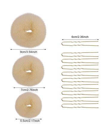 26-Piece Hair Bun Maker Set with 6 Jewelry Knots & 20 U-Shape Hairpins - Beige & Gold Accessories for Women & Girls - Buy Online on GoSupps.com