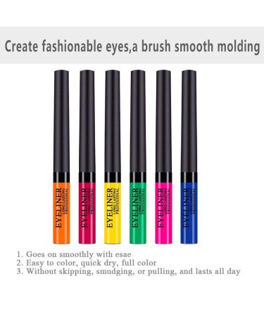 6 Matte Colorful Liquid Eyeliner Set - Long Lasting, Waterproof & Smudgeproof - Buy Online on GoSupps.com