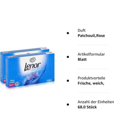 Lenor Dryer Sheets April Fresh - Laundry Care for Tumble Dryer (2 Packs 68 Sheets) | International Shipping - Buy Online on GoSupps.com