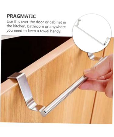 Alipis 3 Pcs Cabinet Door Hook Swivel Towel Rack Metal Over Cabinet Towel Bar Storage Rack Kitchen Shelf Silverx3pcs 36X5cmx3pcs - Buy Online on GoSupps.com