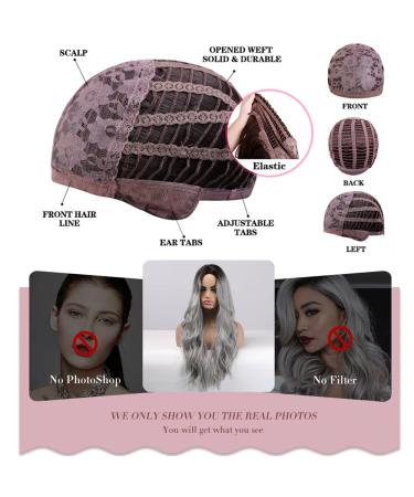 Long Gray Ombre Wig for Women | Synthetic Heat Resistant Cosplay Wavy Wig | Pelucas for Daily Party Use | 26 Inch - Buy Online on GoSupps.com