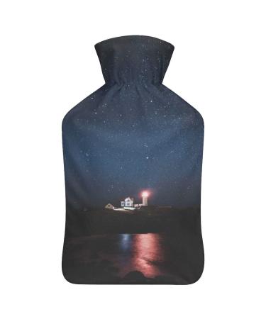Lighthouse Hot Water Bottle With Cover Plush Bed Bottle Hand Warmer For Adults And Children 26.5X15.3cm