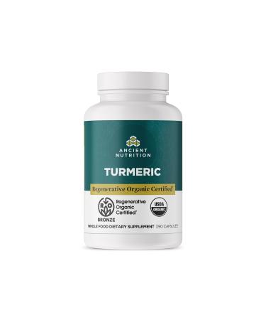 Ancient Nutrition Regenerative Organic Certified Turmeric Capsules Once Daily Use as a Joint Supplement and Supports Inflammation Gluten Free Paleo and Keto Friendly 90 Count