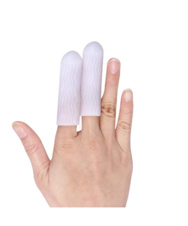 10 Pcs Silicone Finger Protectors - Finger Support Sleeves for Arthritis, Trigger Finger, Corns, Blisters - Gel Finger Caps (White) - Buy Online on GoSupps.com