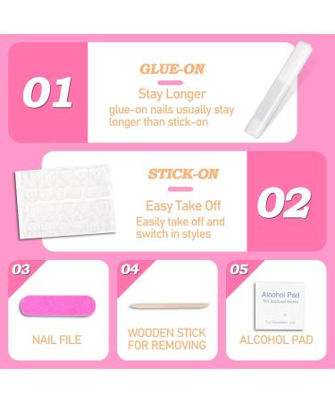 24PCS Aurora White Tip Press On Nails - Mirror Metal Stiletto & Almond Shape Fake Nails for Easy Application - Glue On & Stick On False Nails - Buy Online on GoSupps.com