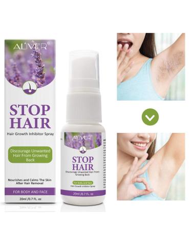 Painless Permanent Hair Removal Inhibitor Spray - Stop Hair Growth for Face Arms Legs & Armpits - 20ml | International Shipping Available - Buy Online on GoSupps.com