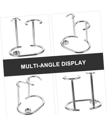 Minkissy Shaver Holder Set | Metal & Wood Razor Stand for Men | Shaving Brush Organizer | 2-Pack Safety Razor Kit 9x6.5cm - Buy Online on GoSupps.com