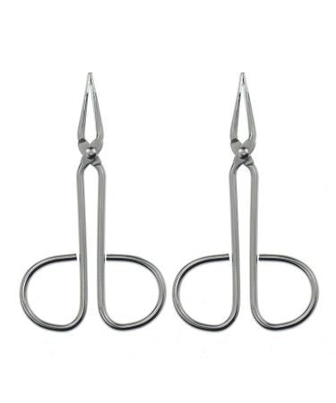 Motanar (2 Pack) Scissors Shaped Eyebrow Tweezers Clip - Flat Tip Tweezers Hair Plucker for Hair and Eyebrows Personal Care Multicolor (Silver & Straight)