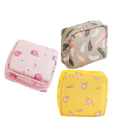 Lurrose 3pcs Napkin Storage Bag Travel Organizer Bags Travel Zipper Pouch Mini Makeup Kit Menstruation Bag Tampon Bags Portable Nursing Pad Bag Small Pouch Small Menstrual Pad Bag