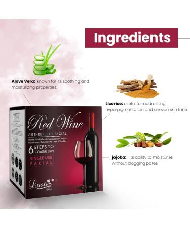 Red Wine Age Reflect Facial Kit | 6 Step Anti-Ageing Mini Facial for Glowing Skin | No Paraben | Unisex Face Care | International Shipping Available | 40g - Buy Online on GoSupps.com