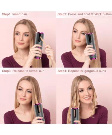 AYQKLNM Automatic Curling Iron Cordless Rechargeable Rotating Hair Curler 1 Inch Portable Travel Electric Curlers Wand for All Hair Types & Lengths - Buy Online on GoSupps.com