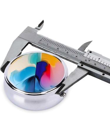 Round Watercolor Painting Pill Box - 3 Compartment Organizer for Travel | Portable Purse & Pocket Accessory - Buy Online on GoSupps.com