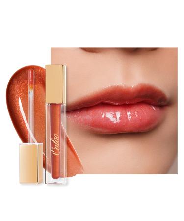 Oulac Coral Lip Stain Coral Color Lipstick for Women Glitter Lip Gloss with Glossy Shimmer Finish for Lip Care and Dry Lips Infused With Vitamins E  Vegan & Cruelty-Free  C05 Woah(C05) Coral with Pink and Golden Sparkle
