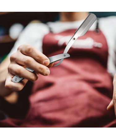 Professional Straight Edge Barber Razor for Men - Close Shaving Straight Blade Razor with 100 Single Edge Blades - Mens Razor Kit - Buy Online on GoSupps.com