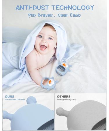 Silicone Baby Teether Toy for Infants 3+ Months - Blue Duck Design | Soothes Teething Pain, Easy to Clean | BPA-Free Teething Toy - Buy Online on GoSupps.com