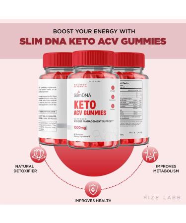 2 Pack SlimDNA Keto ACV Gummies for Advanced Weight Loss - Apple Cider Vinegar Shark Tank Supplement - Belly Fat Extra Strength Gomitas (120 Gummies) - Buy Online on GoSupps.com