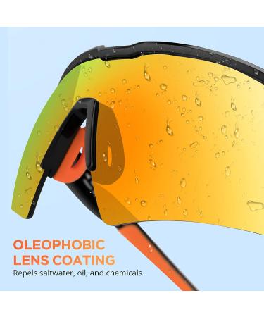 KastKing Hillsboro Polarized Sport Sunglasses | UV Protection | Ideal for Baseball, Cycling, Running | Black Frame, Orange Revo Lens - Buy Online on GoSupps.com