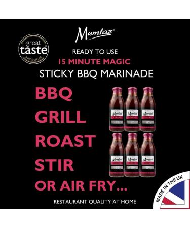 Mumtaz STICKY BBQ Marinade Sauce - Pack of 6x500g 15 Minute Magic Marinade Medium Spiced BBQ-Grill-Roast-Stir or Air fry All Natural Ingredients Gluten Free Vegan Friendly. - Buy Online on GoSupps.com