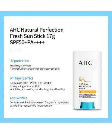 gadi place AHC Natural Perfection Fresh Sunstick 17g - SPF50+ PA++++ | UV Protection Sunscreen for Face & Body | K-Beauty Sun Stick - Buy Online on GoSupps.com