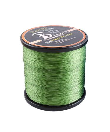 LSHEL Braided Fishing Line 8-fold 1000m PE Super Strong Braided Lines Army Green 4.0# 0.33mm/22.68kg/50lb