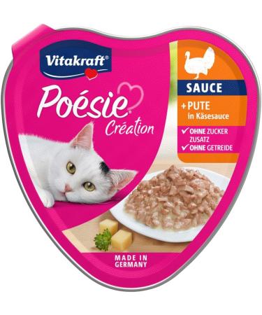 Vita Power Po sie Cr ation - Turkey in Cheese Sauce Wet Cat Food for Adults (15x85g) | No Sugar No Cereals Premium Snacks - Buy Online on GoSupps.com