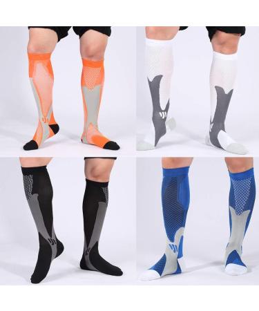 Compression Socks for Men & Women | Outdoor Sports Running & Travel - Blue 35 cm S/M - Buy Online on GoSupps.com