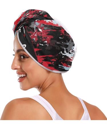 Sharks Red Blood Hair Towel 2 Pack - Super Absorbent Quick Dry Hair Turbans with Button Twisty Wrap for Women & Girls | Perfect Hair Drying Solution - Buy Online on GoSupps.com