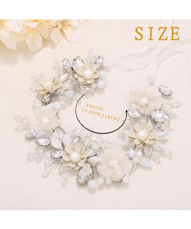 IYOU Flower Princess Headpiece Silver Sparkly Crystal Hair Dress Pearl Communion Wedding Hair Accessoris for Girls - Buy Online on GoSupps.com