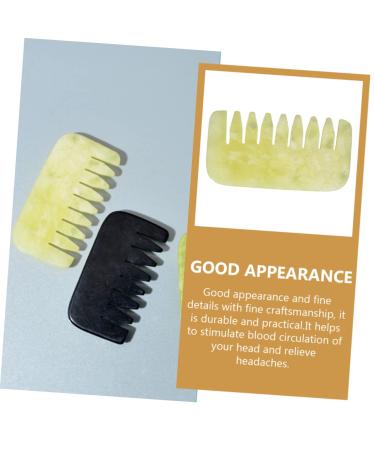 Orfofe Massagekamm - Jade Gua Sha Head Comb for Scalp Massage | Anti-K mm Tools for Relaxation & Wellness - Buy Online on GoSupps.com