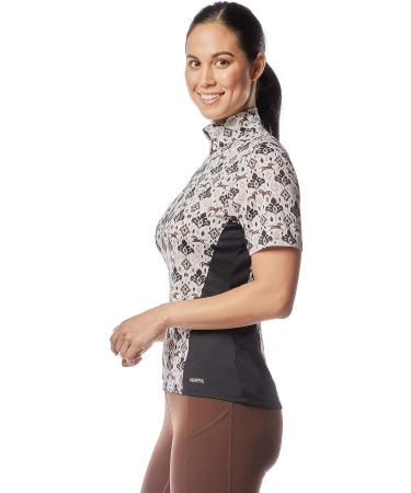 Kerrits Always Cool Ice Fil Short Sleeve Shirt - Tan Painted Horse/Black Large - Buy Online on GoSupps.com