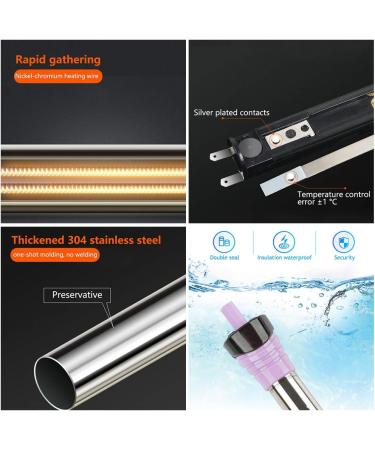 HEEPDD Stainless Steel Aquarium Heater - 50W 100W 200W 300W & 500W - Effective Electric Heating Bar for Fish Tanks - Buy Online on GoSupps.com