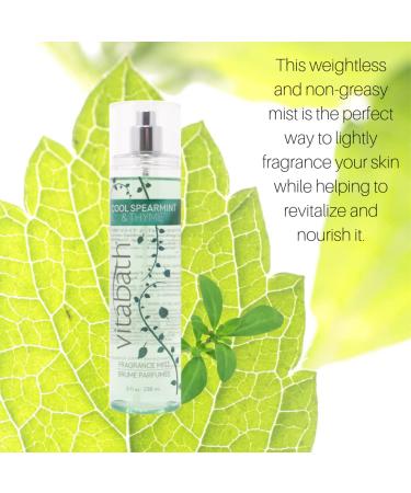 Vitabath Fragrance Mist Cool Spearmint/Thyme 8 Fluid Ounce Cool Spearmint/Thyme 8 Fl Oz (Pack of 1) - Buy Online on GoSupps.com