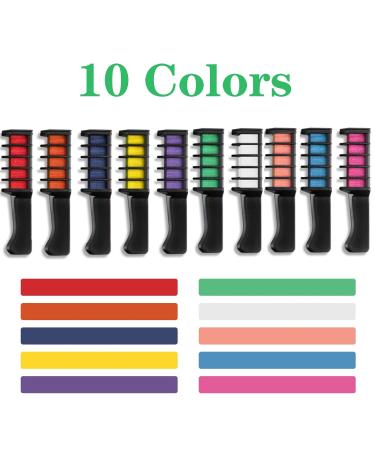 10-Color Hair Chamber Comb | Washable Temporary Hair Dye for Kids & Adults | Perfect for Cosplay Parties & Gifts - Buy Online on GoSupps.com