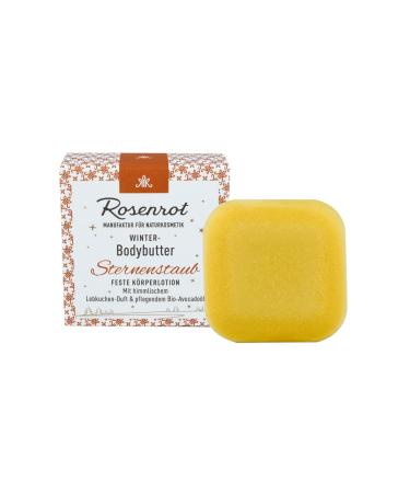 Rose red natural cosmetics - winter bio body butter - star dust - 70g - with gingerbread fragrance and nourishing organic avocado oil - upright by hand gold