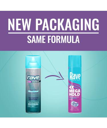 Rave Scented Aerosol Hairspray - 4X Mega Hair Spray for Heat Protection, Volume & Shine - Buy Online on GoSupps.com
