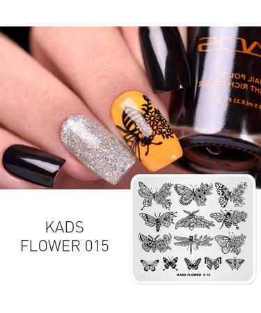 KADS Nail Art Stamping Plates Set - Flower, Butterfly, Ocean & Star Print Manicure Templates - Buy Online on GoSupps.com