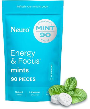 Neuro Energy & Focus Bundle - Peppermint Nootropic Gum (90ct) + Mints (90ct) Natural Caffeine L-Theanine B12 + B6 Sugar-Free Brain Support for Clarity & Energy - Buy Online on GoSupps.com
