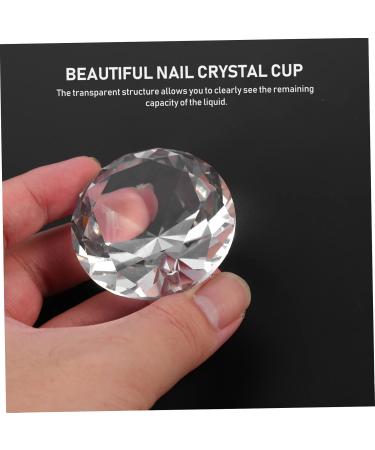 nail art crystal cup crystal nail art cup dish glass nail art cup nail painting pen nail glitter holder manicure painting tools nail crystal bowl liquid crystal glass nail polish 6x6cm Transparent - Buy Online on GoSupps.com