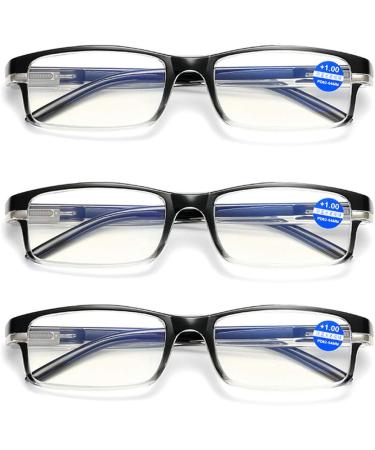 Buy 3 Pack Blue Light Blocking Glasses - Computer & Reading Glasses for Men & Women - Spring Hinge - Stylish Mix Colors - Buy Online on GoSupps.com