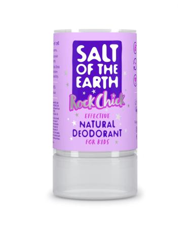 Salt Of the Earth - Natural Deodorant Crystal - Fragrance Free Vegan Long Lasting Protection - 100% Natural Origin Ingredients Cruelty Free - Rock Chick Kids Deodorant - 90 g RockChick 90 g (Pack of 1)
