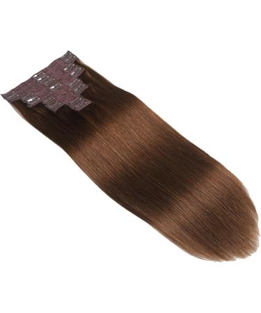 Hair Extensions Clip in Hair Extensions Remy Human Hair Chocolate Brown Double Weft Hair Extensions Clip in Human Hair Double Weft Silky Straight #4 Natural Human Hair(26inches 240g) 26inches 240g - Buy Online on GoSupps.com