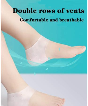 Silicone Heel Cushions 2 Pairs of Gel Sleeves & Cups for Plantar Fasciitis Relief | Comfortable Heel Socks for Men & Women - Buy Online on GoSupps.com