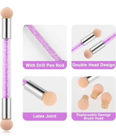 Nail Art Ombre Sponge Brush Applicator with 8 Washable Replacement Heads - Purple Gradient Nails Gel & False Tips Tool for Women - Buy Online on GoSupps.com