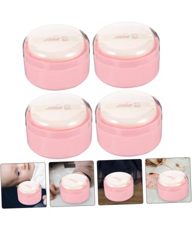 SECFOU Baby Pink Body Powder Puff Box - 4pcs Travel Dispenser & Container 8x6cm - Buy Online on GoSupps.com
