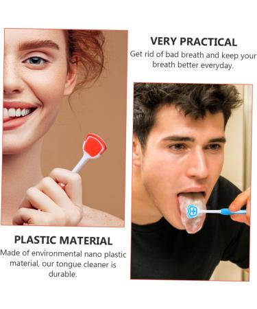 Ultechnov 8 STK Tongue Cleaning Brush Set - Reusable Adult Nano Toothbrush & Tongue Scraper in 2 Colors (19.5x3x0.6cm) for Optimal Oral Hygiene - Buy Online on GoSupps.com
