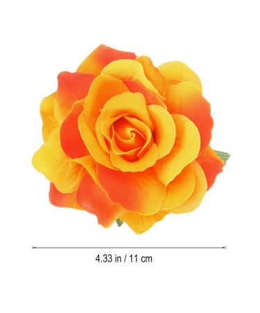 2 in 1 Large Orange Artificial Rose Hairpin & Hair Clips Brooch for Women's Party | Shop Internationally - Buy Online on GoSupps.com