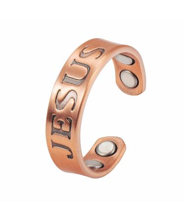 EnerMagiX Magnetic Copper Rings for Women & Men Ultra Strength Magnets 99.95% Solid Pure Copper Adjustable (0203)