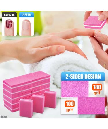 100Pcs Professional Nail Buffer Block Set - 180 Grit Buffing Blocks for Natural and Acrylic Nails - Nail Art Tools and Sandpaper File - Buy Online on GoSupps.com