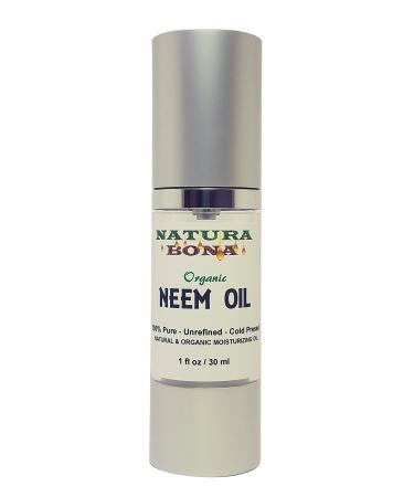 Organic Neem Oil 100% Pure Oil For Skin Nails and Hair. Use for also to Moisturize Hair & Scalp (1oz Neem Oil)